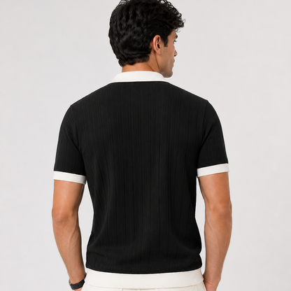 Premium Black & White Polo T-Shirt for Men