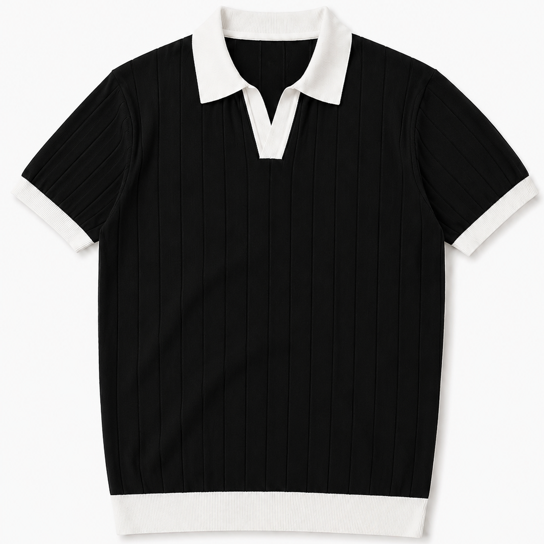Premium Black & White Polo T-Shirt for Men