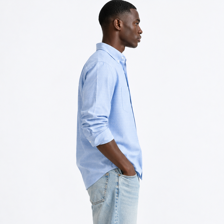 Sky Blue Linen Shirt for Men