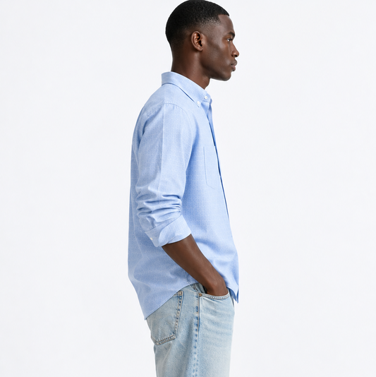 Sky Blue Linen Shirt for Men