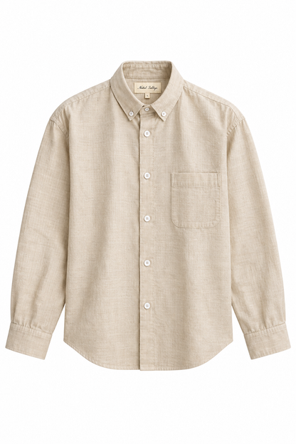 Natural Beige Linen Shirt for Men
