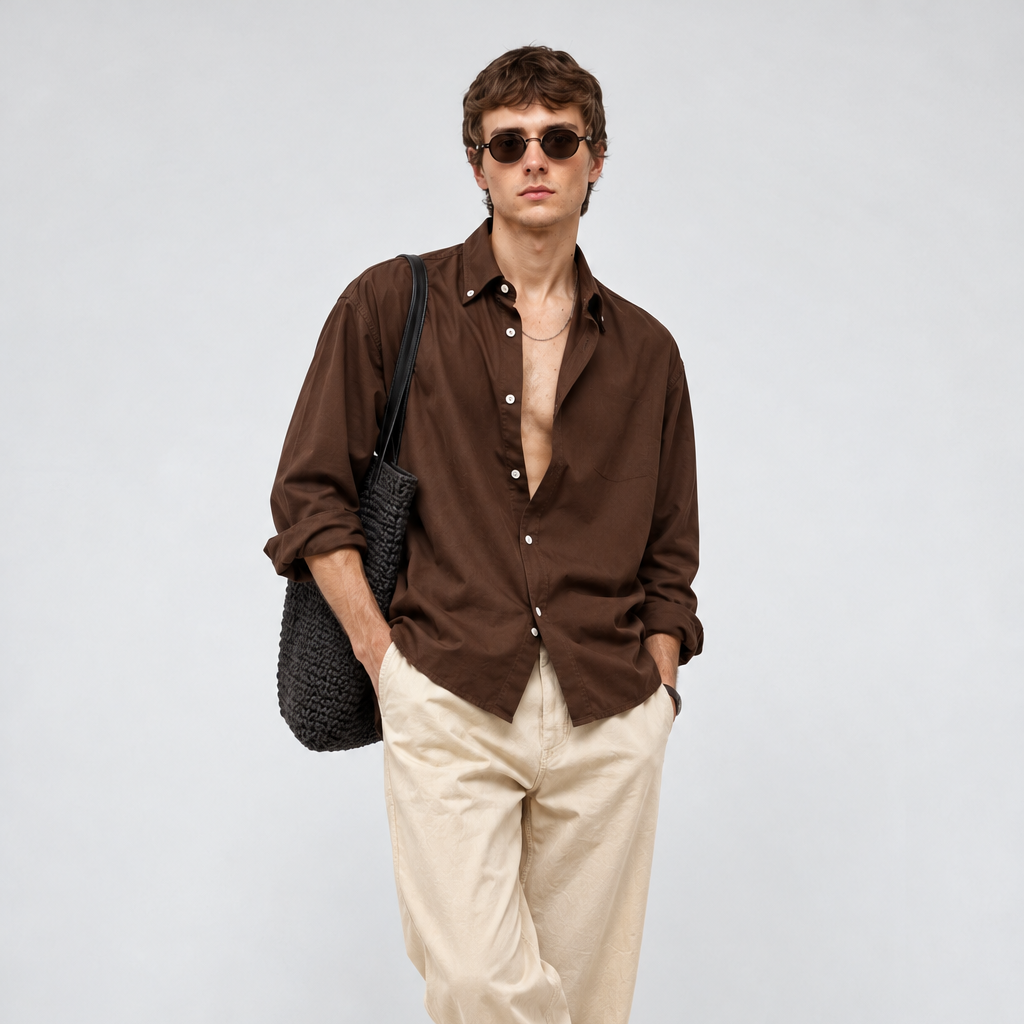 Chocolate Brown Shirt for Men
