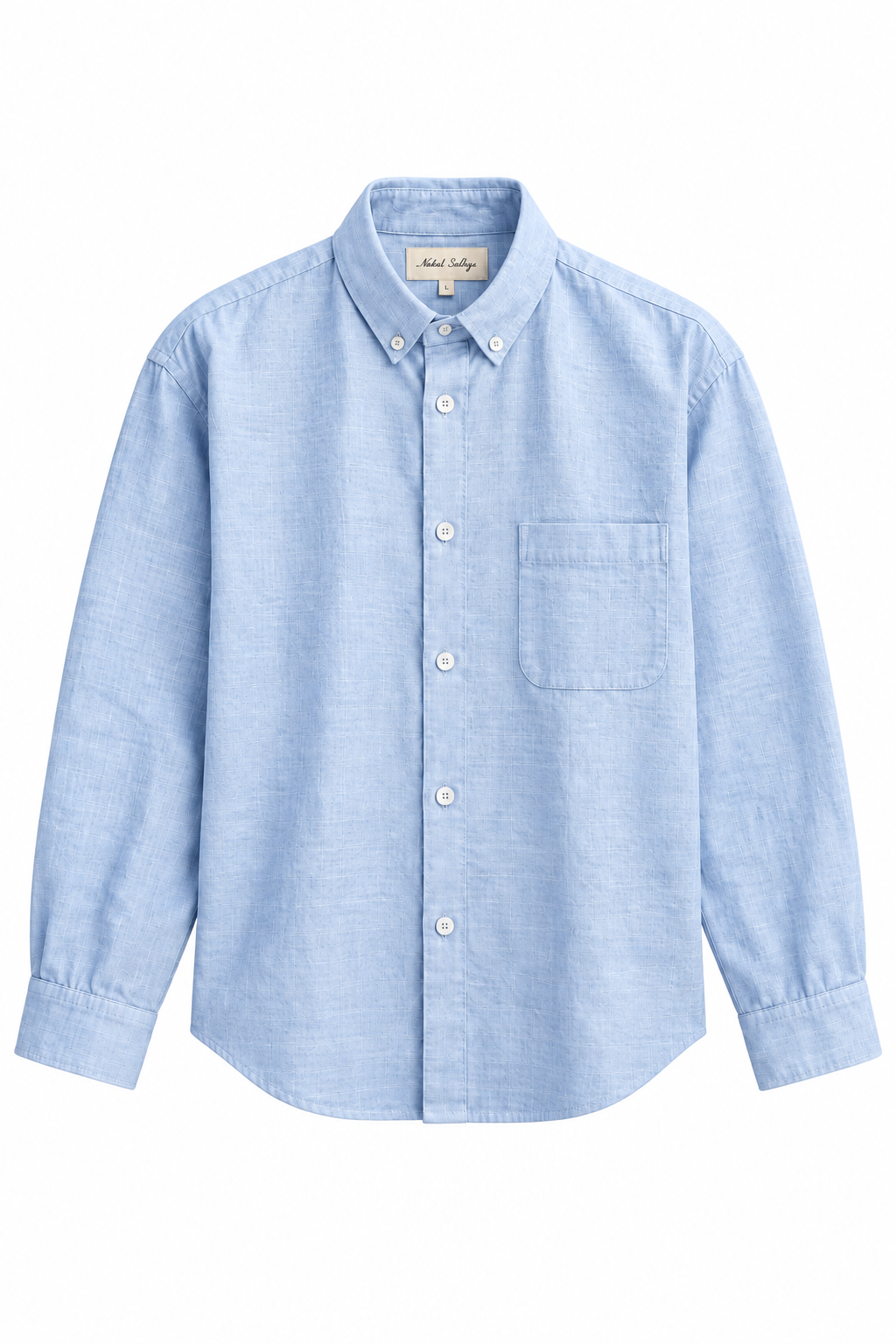 Sky Blue Linen Shirt for Men
