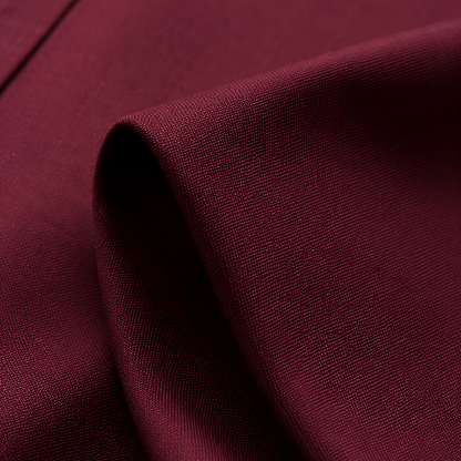 Luxury Burgundy Satin Fabric Close-Up showing smooth texture and premium finish