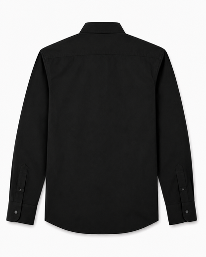 Premium Black Satin Shirt for Men back view