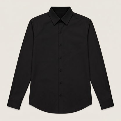 Premium Black Satin Shirt for Men by Nakul Sakhiya front view