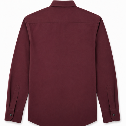 Premium Burgundy Satin Shirt for Men by Nakul Sakhiya – Back View