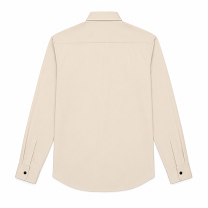 Premium Ivory Satin Shirt for Men back view