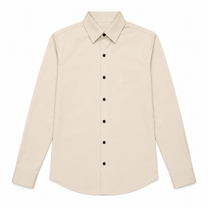 Premium Ivory Satin Shirt for Men front view
