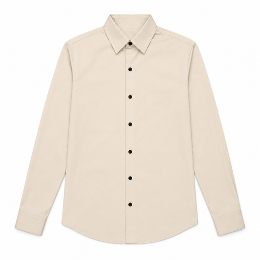 Premium Ivory Satin Shirt for Men front view