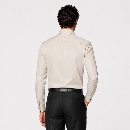 Back view of Premium Ivory Satin Shirt for Men