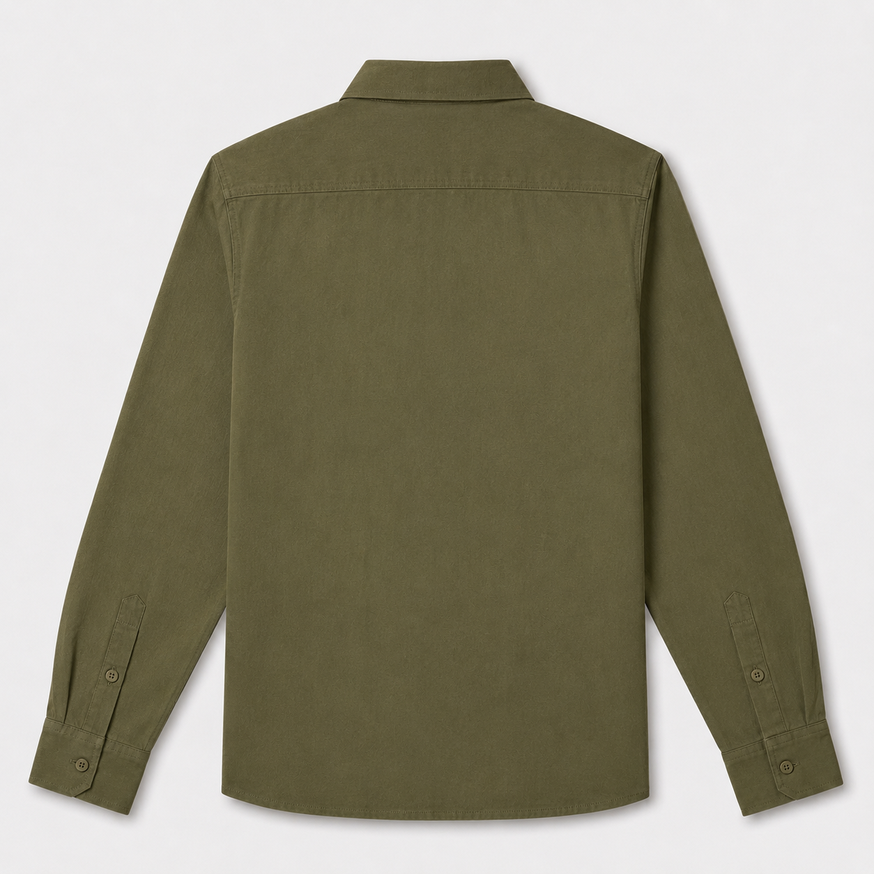 Premium Olive Green Linen Shirt for Men Back View