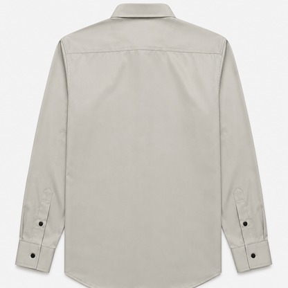 Premium Pearl Grey Satin Shirt for Men Back View
