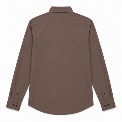 Premium Taupe Brown Satin Shirt for Men Back View