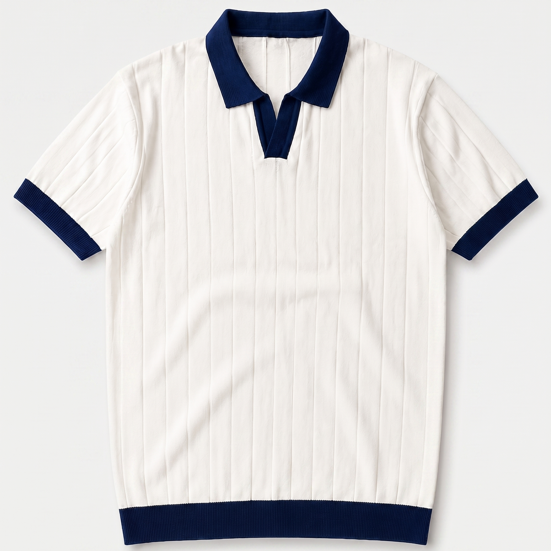Premium White and Navy Polo T Shirt for Men Front View by Nakul Sakhiya
