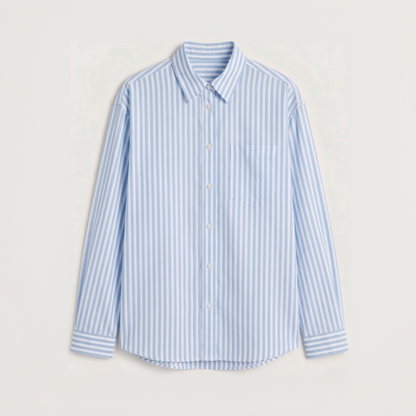 Premium sky blue striped Oxford shirt for men by Nakul Sakhiya