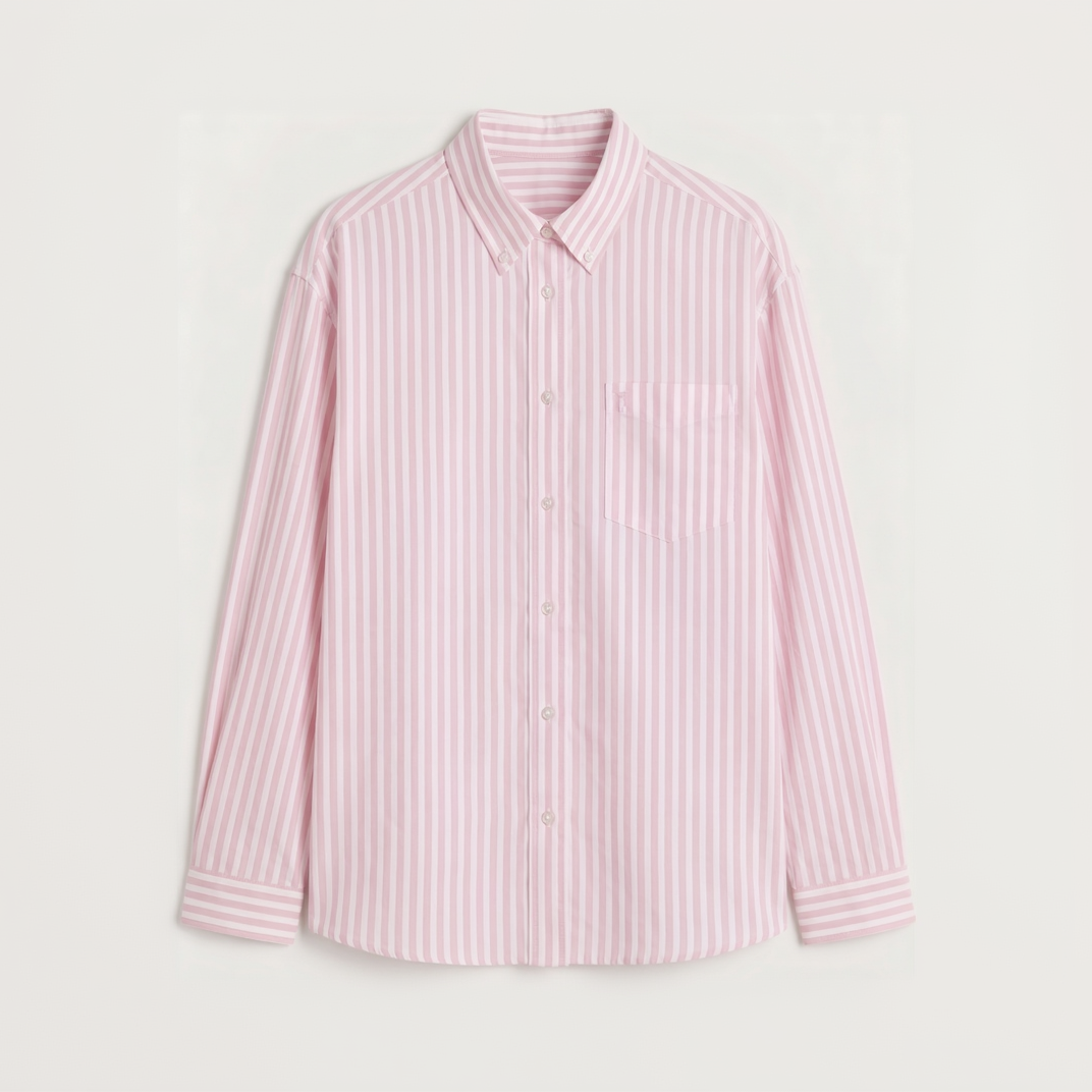 Premium soft pink striped Oxford shirt for men by Nakul Sakhiya