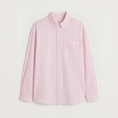 Premium soft pink striped Oxford shirt for men by Nakul Sakhiya