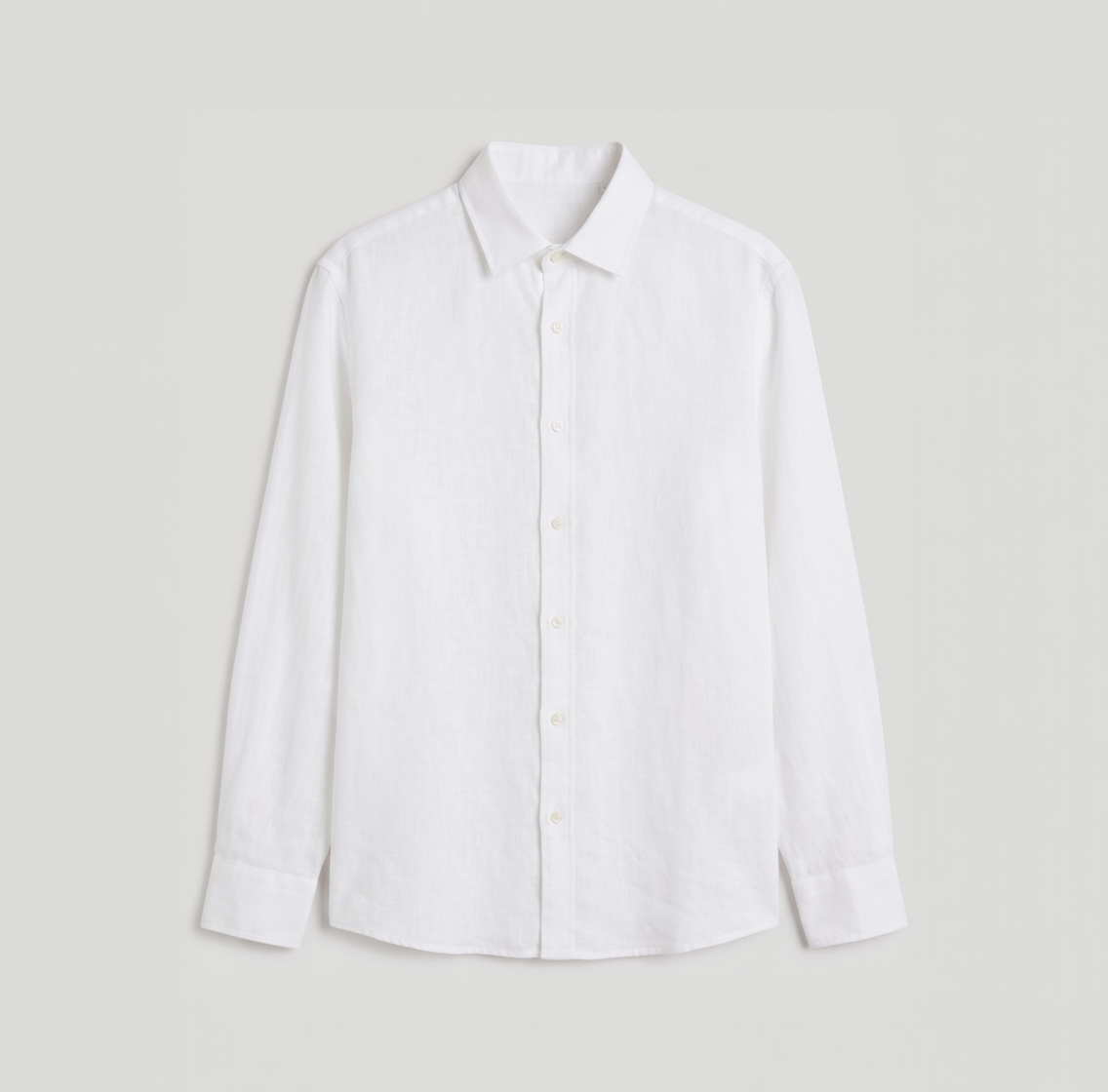 Premium white linen shirt for men by Nakul Sakhiya